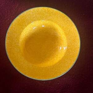 Yellow Speckled Rimmed Pasta Bowl Made in Portugal
